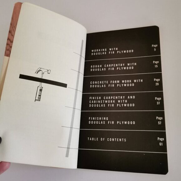 1950s Carpenter Fir Plywood Handbook COVER DAMAGE MidCentury Illustrated Vintage - Picture 7 of 10